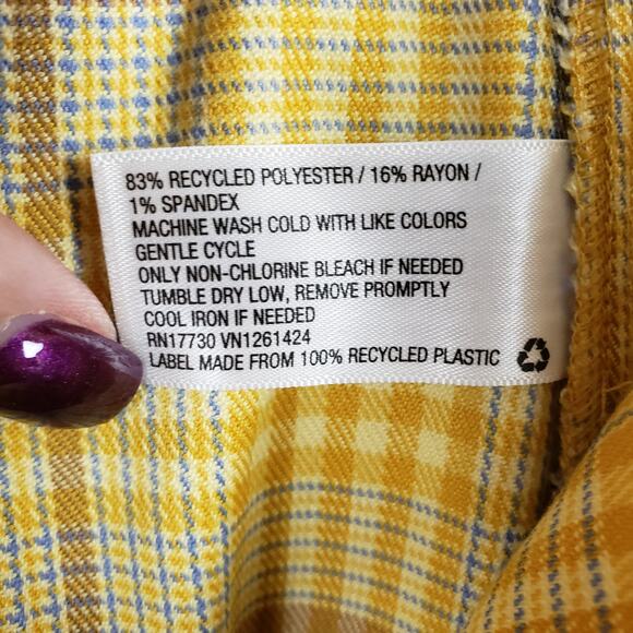 Wild Fable Sz 4 Plaid Mini Skirt Gold Yellow Clueless Academia Prep School Girl - Picture 6 of 8